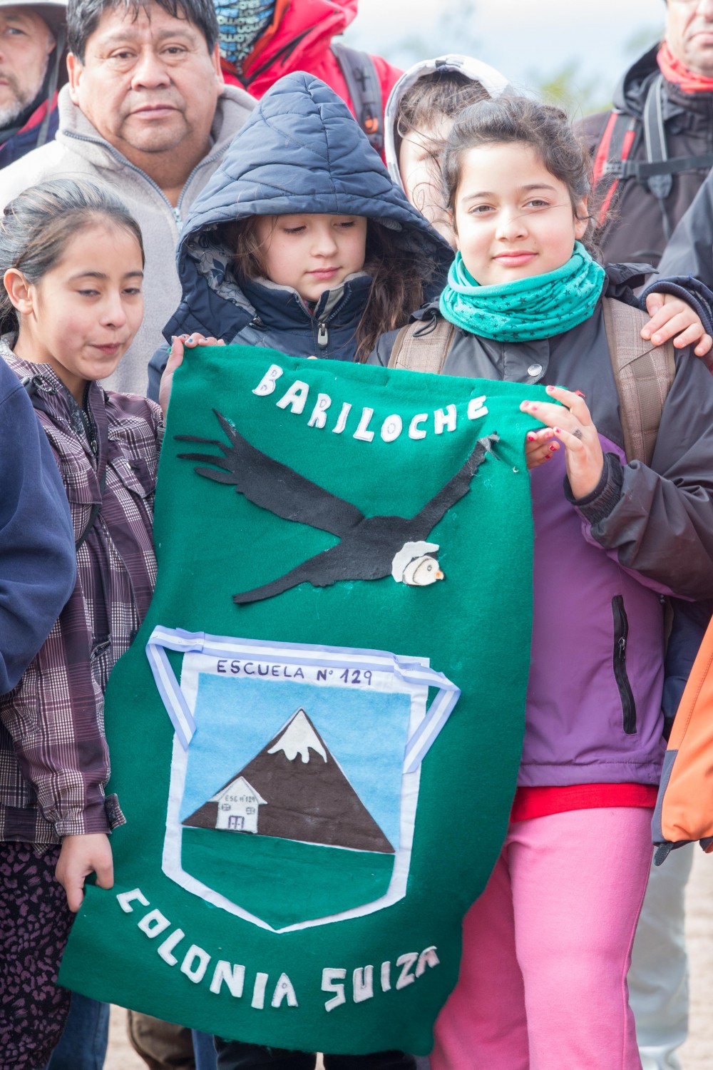 Schoolchildren attending the 2014 Condor liberation.